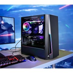 大小咖机箱 异形电竞游戏炫酷侧透钢化玻璃网吧台式电脑机箱M-ATX