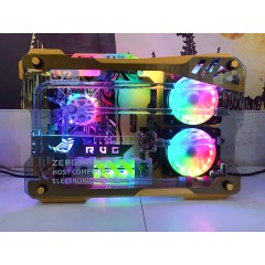 全新OMG游戏悍将M-ATX粉色女生台式侧透炫酷游戏防尘紧凑另类机箱